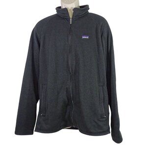 Patagonia Black Full Zip Knit Sweater Jacket Men Size XL With Zippered Pockets